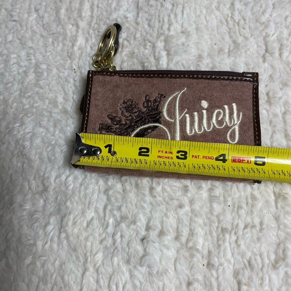 Vintage Juicy Couture velour Brown Coin purse. Leather trim . - Picture 5 of 7